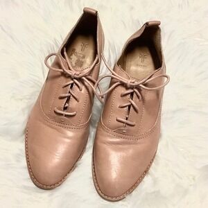 Frye Grace CVO Leather Slip on Oxfords In Pink/Tan Size 8.5M